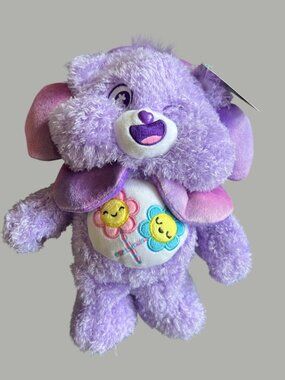 Care Bears Share Bear Flower Plush 10" Purple Stuffed Animal Toy By Cloudco Ente